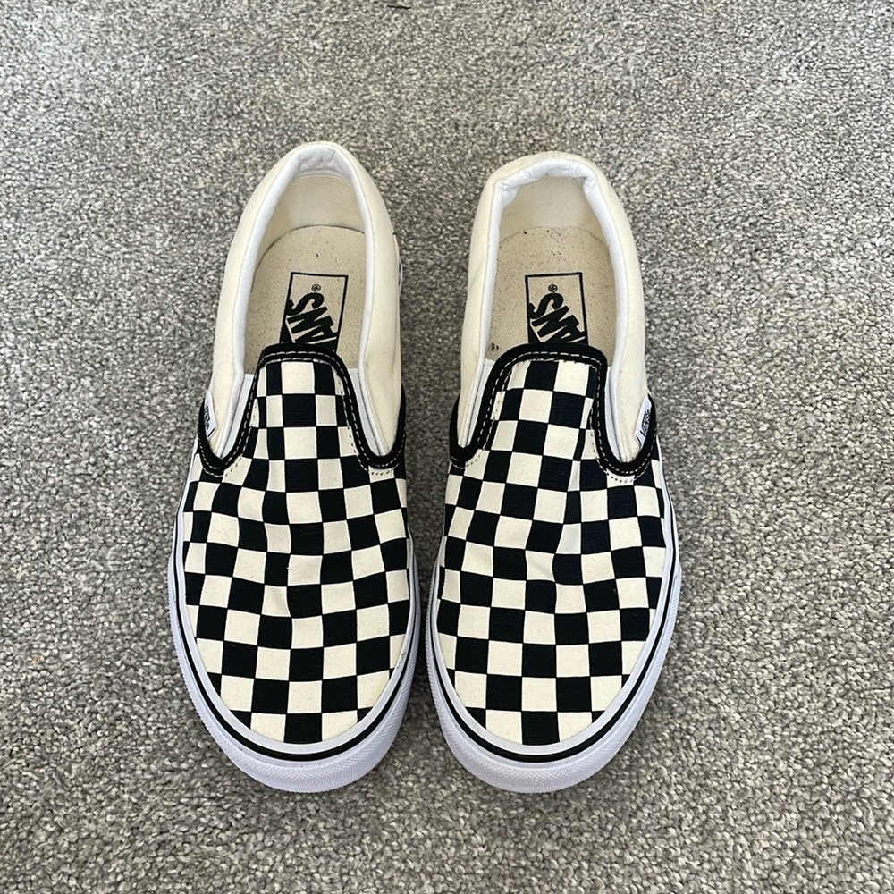 New slip on checkered vans